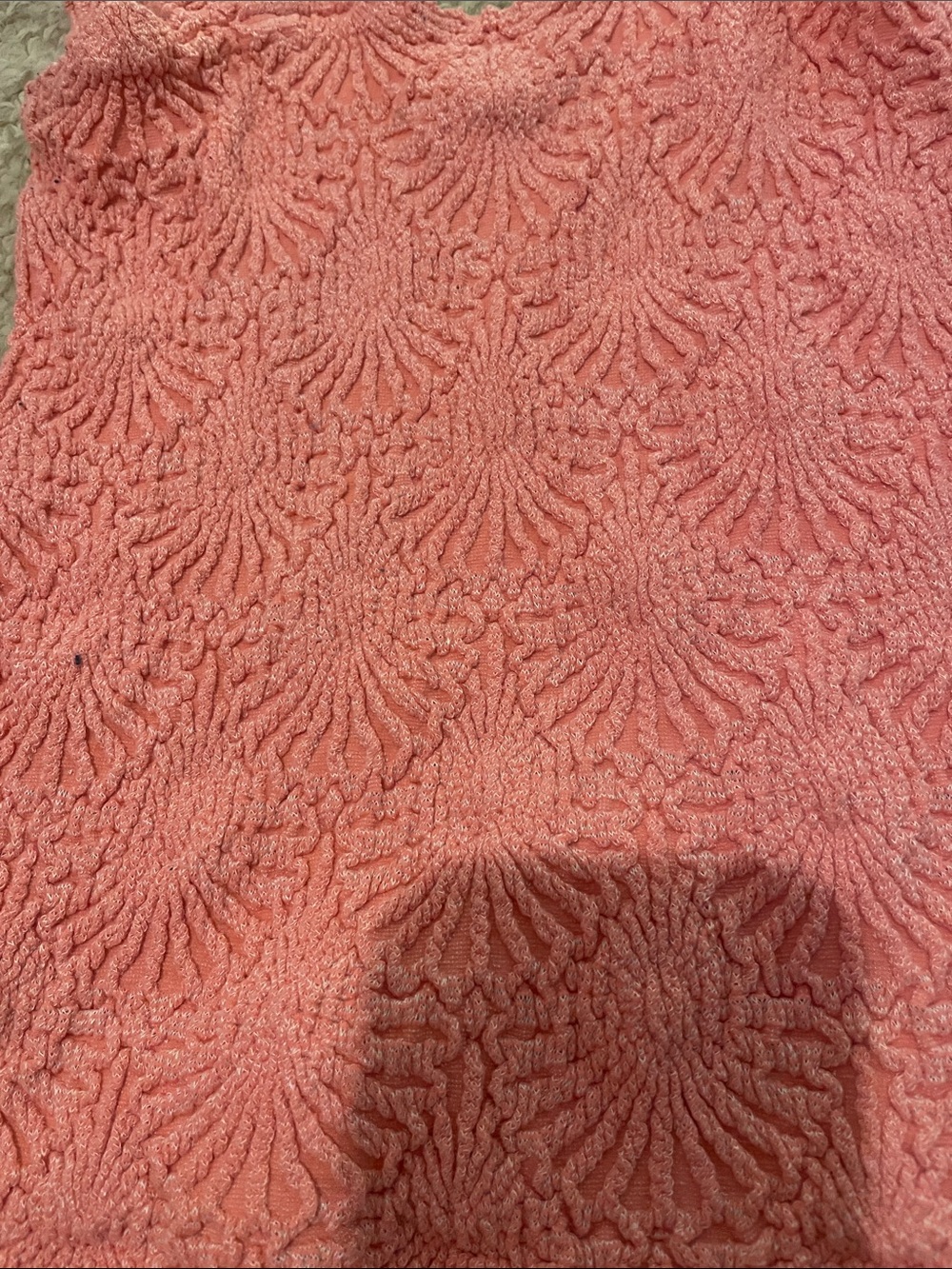 3 Free People Textured Tank Tops in Teal and Coral and cream - Picture 3 of 8